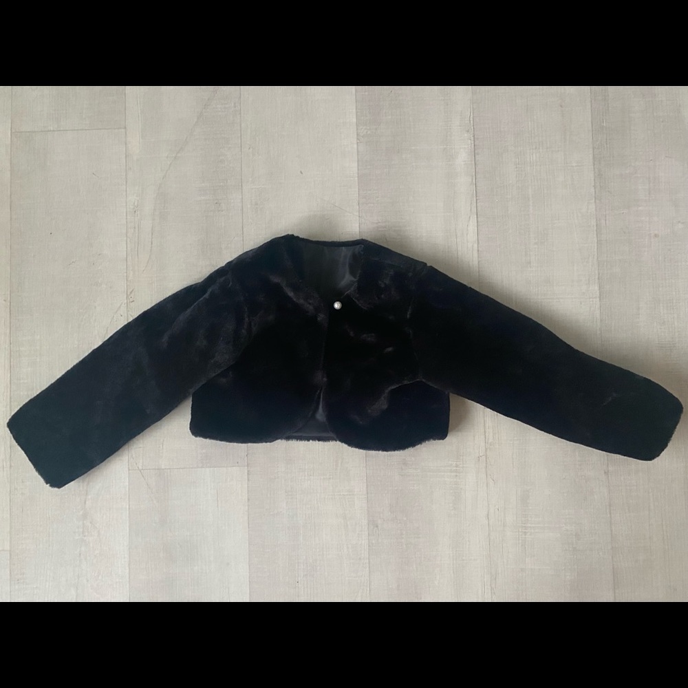 Kids Faux Fur Dress Coat (Large)